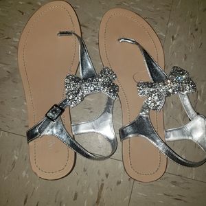 Silver thong sandal